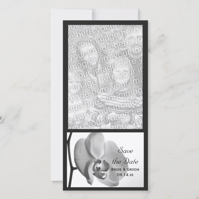 White Orchid Wedding Save the Date (Vorderseite)