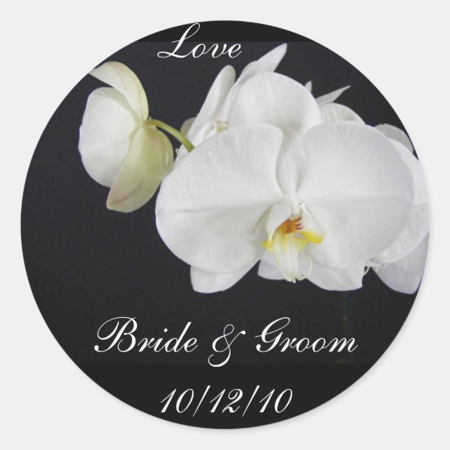 White Orchid Wedding Sticker (Vorderseite)