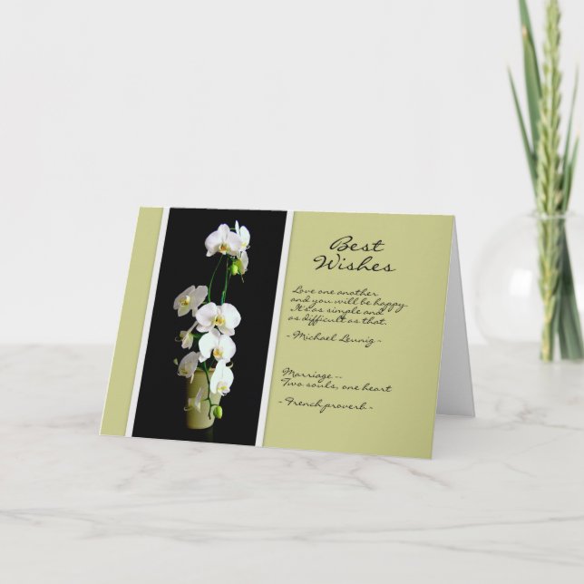 White Orchids Card Hochzeit am besten wünscht Karte (Vorderseite)