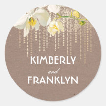 White Orchids Gold Glitzer Vintage Hochzeit