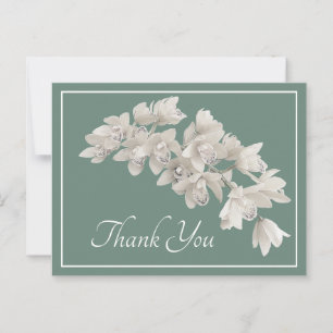 White Orchids Moss Hintergrund Vielen Dank Postkarte