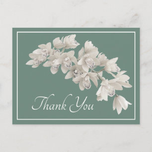 White Orchids Moss Hintergrund Vielen Dank Postkarte