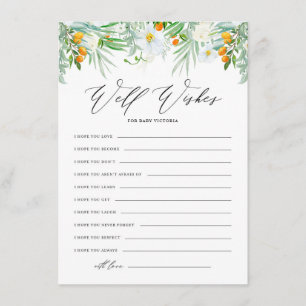 White Orchids und Kumquats Baby Dusche wünscht sic Begleitkarte
