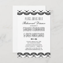 White Oriental Art Deco Probe Abendessen