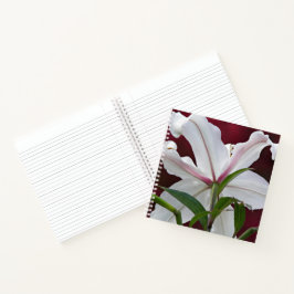 White Oriental Lily Bloom Floral Notizbuch
