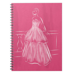 White Out Negative Space Gown Notizblock