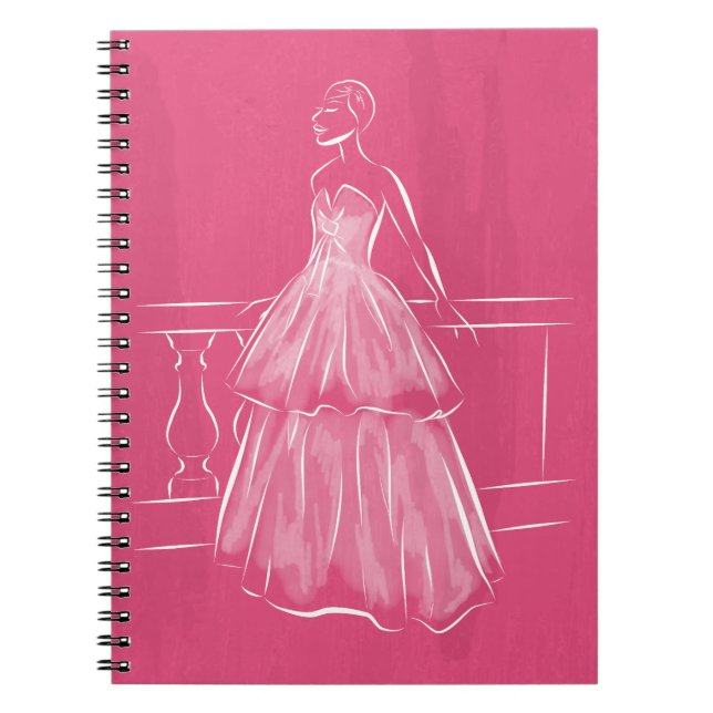 White Out Negative Space Gown Notizblock (Vorderseite)