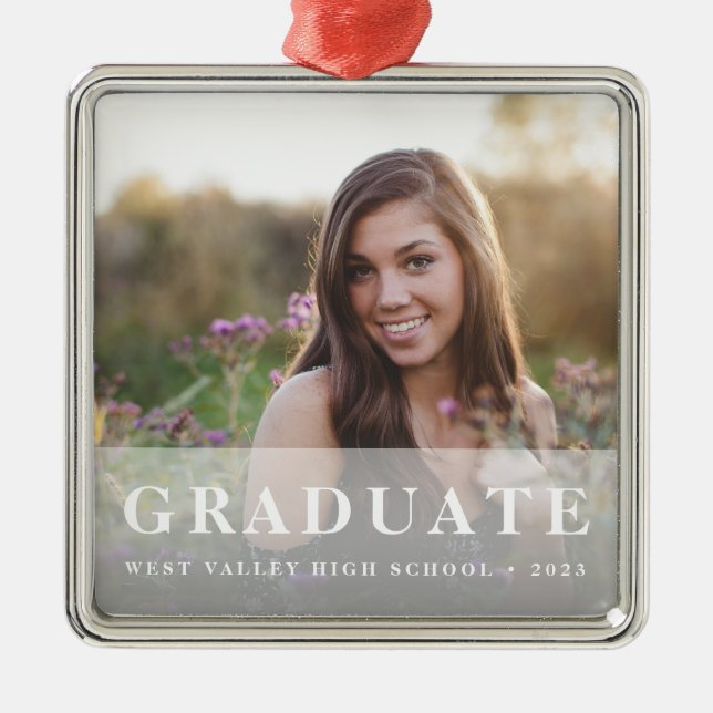 White Overlay | ABSCHLUSS FOTO Silbernes Ornament (Vorne)