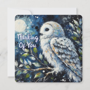 White Owl Moonlight Denken Sie an Ihre Grußkarte