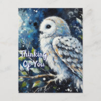White Owl Moonlight Denken Sie an Ihre Grußkarte