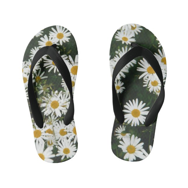 White Oxeye Daisy, Moon Daisy Meadow Kinderbadesandalen (Fußbett)
