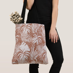 White Palm Blätter Rose Taupe Tasche