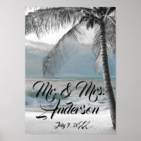 White Palm Coconut Tree Beach Elegante Hochzeit