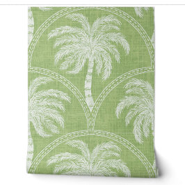 White Palm Trees on Soft Green Coastal Tropical  Tapete