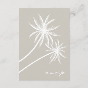 White Palm Trees Wedding RSVP Karte