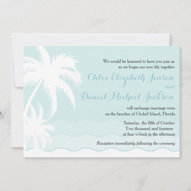White Palms Beach Wedding Invitation (Devant)