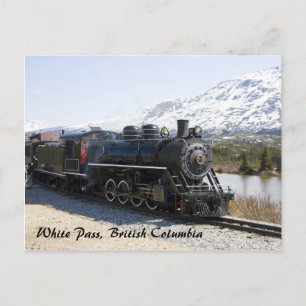 White Pass Zug im Schnee Postkarte