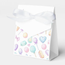 "White Pastel Balloon and Heart Favor Box"