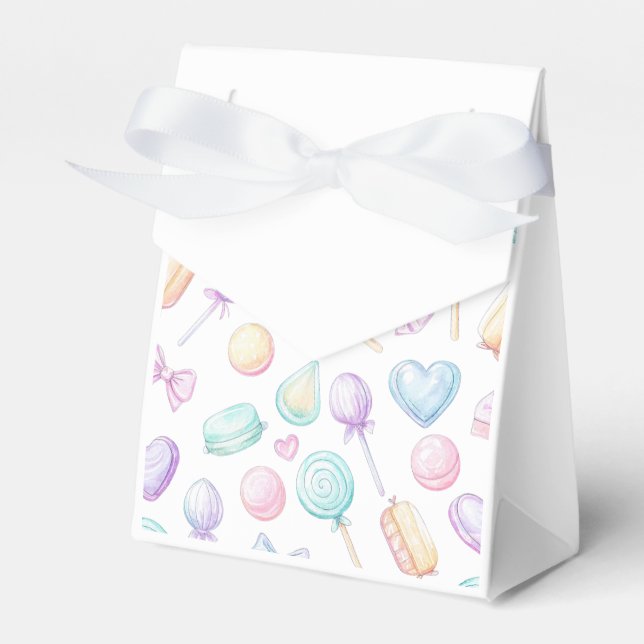 "White Pastel Balloon and Heart Favor Box" Geschenkschachtel (Vorderseite)