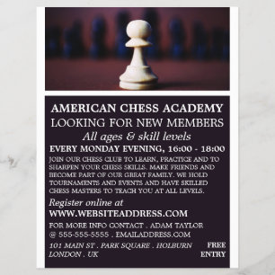 White Pawn, Schachklub Werbung Flyer