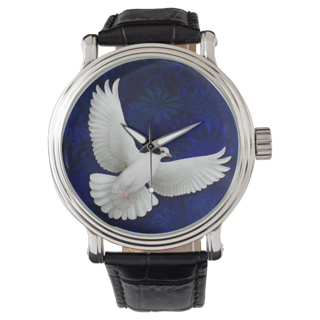 White Peace Dove Watch Armbanduhr (Vorderseite)