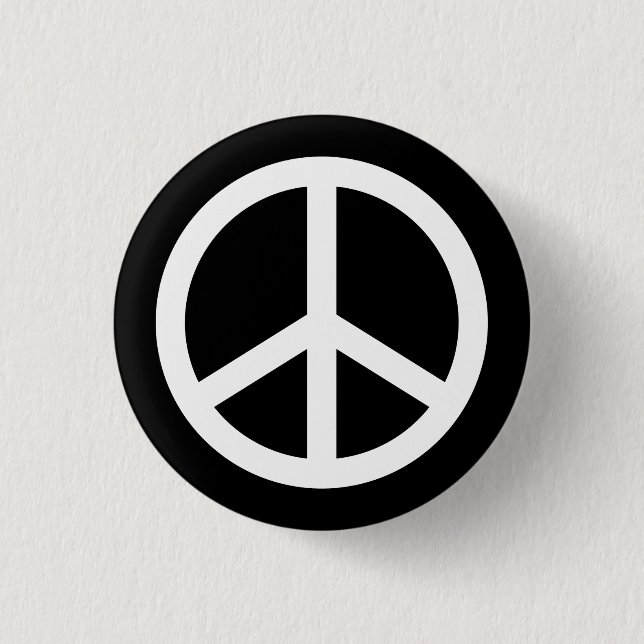 White Peace Sign Button (Vorderseite)