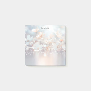 White Peach Floral Post It Notes Post-it Klebezettel