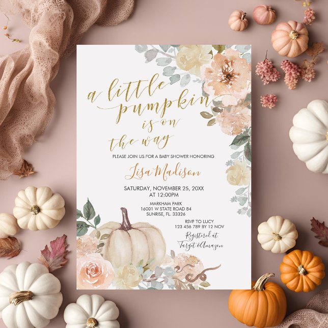 White Peach Little Pumpkin ist unterwegs Einladung (Von Creator hochgeladen)