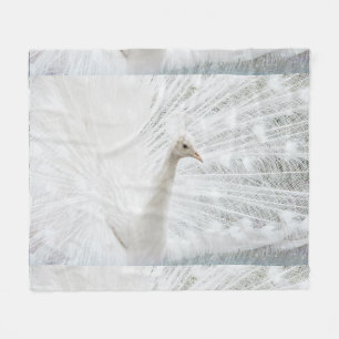 White Peacock schöne Federn Fleecedecke