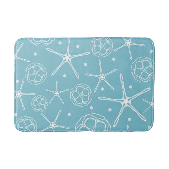 White Pearl Starfish Eleganter Classy Beach Badematte (Vorderseite)