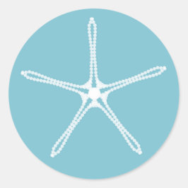 White Pearl Starfish Wedding Brautparty Party Runder Aufkleber