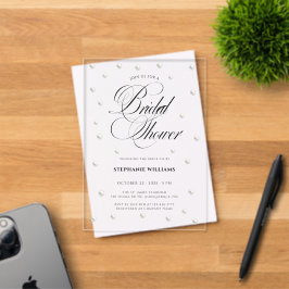 White Pearls Bridal Shower Acryleinladungen