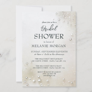 White Pearls Minimalistisches Brautparty Einladung