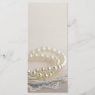 White Pearls und Blue Lace Wedding Programm