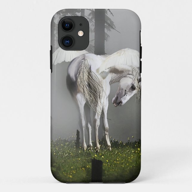 White Pegasus & Mistral Fantasy Kunst, Dichtung un Case-Mate iPhone Hülle (Rückseite)