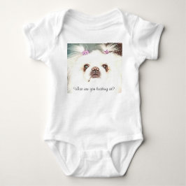 White Pekingese Was siehst du dir an? Funny Baby Strampler