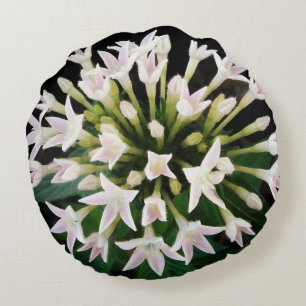 White Pentas Rundes Kissen