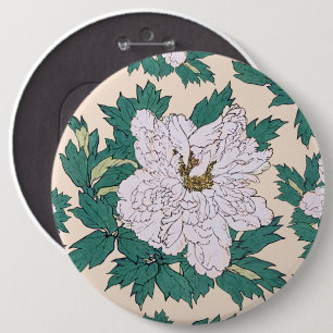 White Peonies Button
