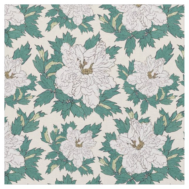 White Peonies Stoff (Nahaufnahme)