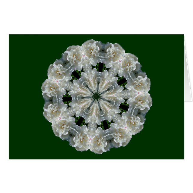 White Peonings Blume Kaleidoskop Blankokarte (Vorderseite (Horizontal))