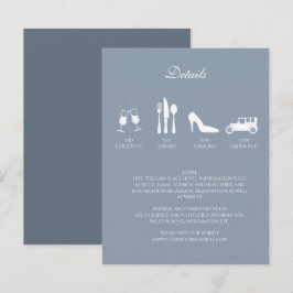 White Peonings mit Dusty Blue DETAILS Einladung