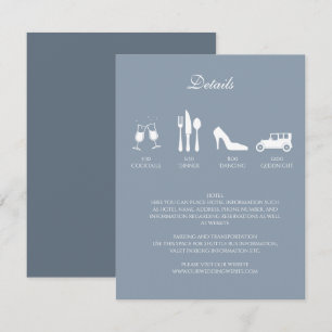 White Peonings mit Dusty Blue DETAILS Einladung