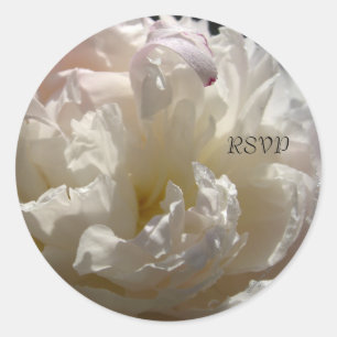 White Peony 2 UAWG Wedding Einladung Siegel Runder Aufkleber