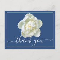 White Peony Blue Hintergrund Vielen Dank