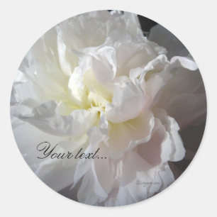 White Peony Blume Hochzeit Einladung Siegel Runder Aufkleber