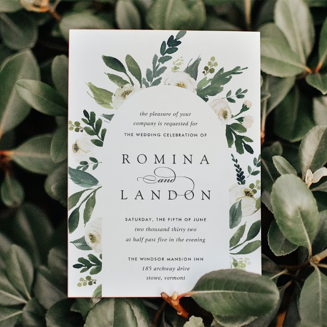 White Peony | Blumenarschhochzeit Einladung (Von Creator hochgeladen)