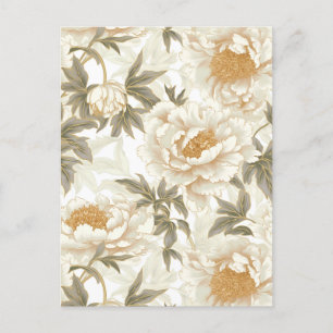 White Peony Chiyogami Postkarte