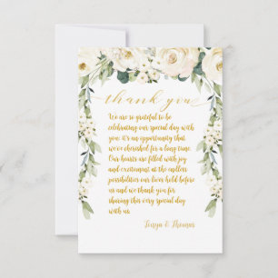 White Peony Epiphany Hochzeitsplatz Dankeskarte