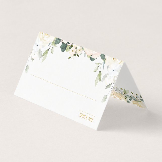 White Peony Epiphany Mariage Siège Table Place (Front)