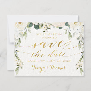 White Peony Epiphany Save the Date Envelope Einladung